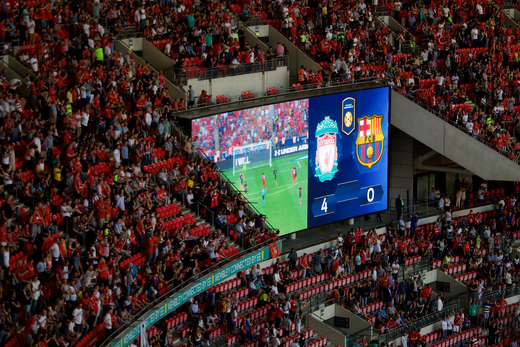 Image result for liverpool barcelona 4-0 scoreboard